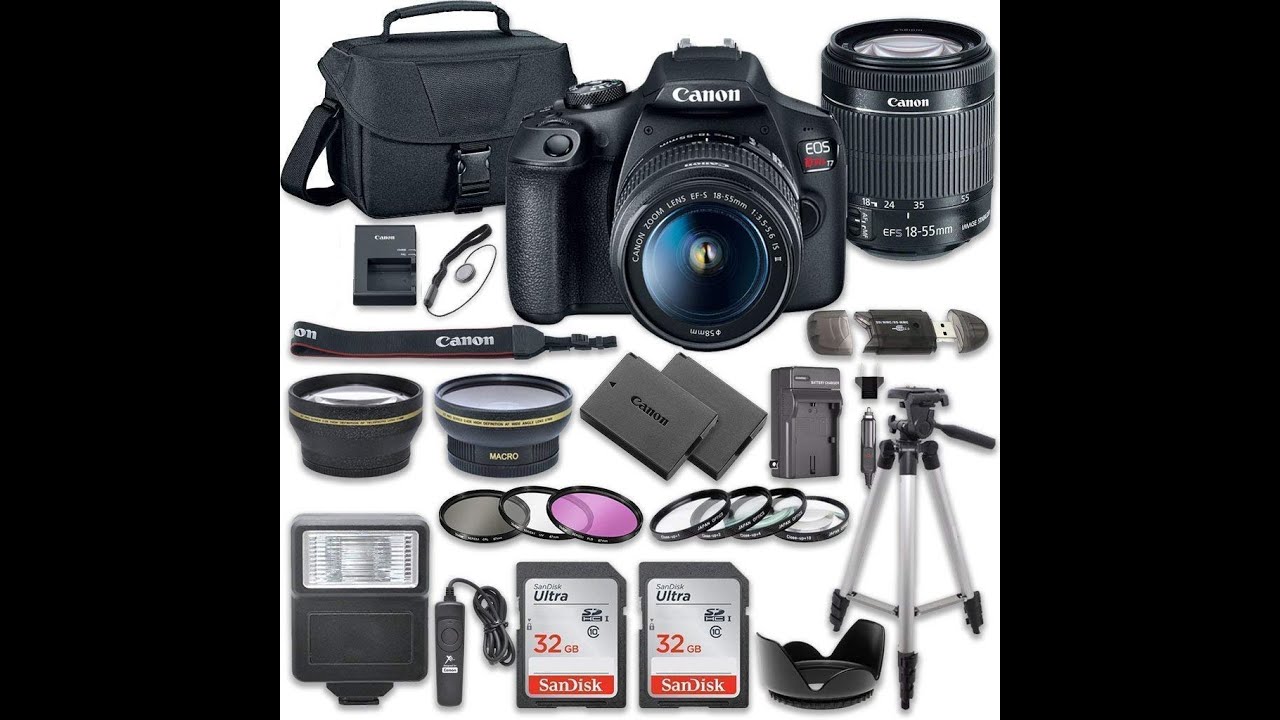 Canon EOS Rebel T7 DSLR Camera Bundle with Canon EF S 18 55mm f 3 5 5 6 is II Lens + 2pc SanDisk 32G