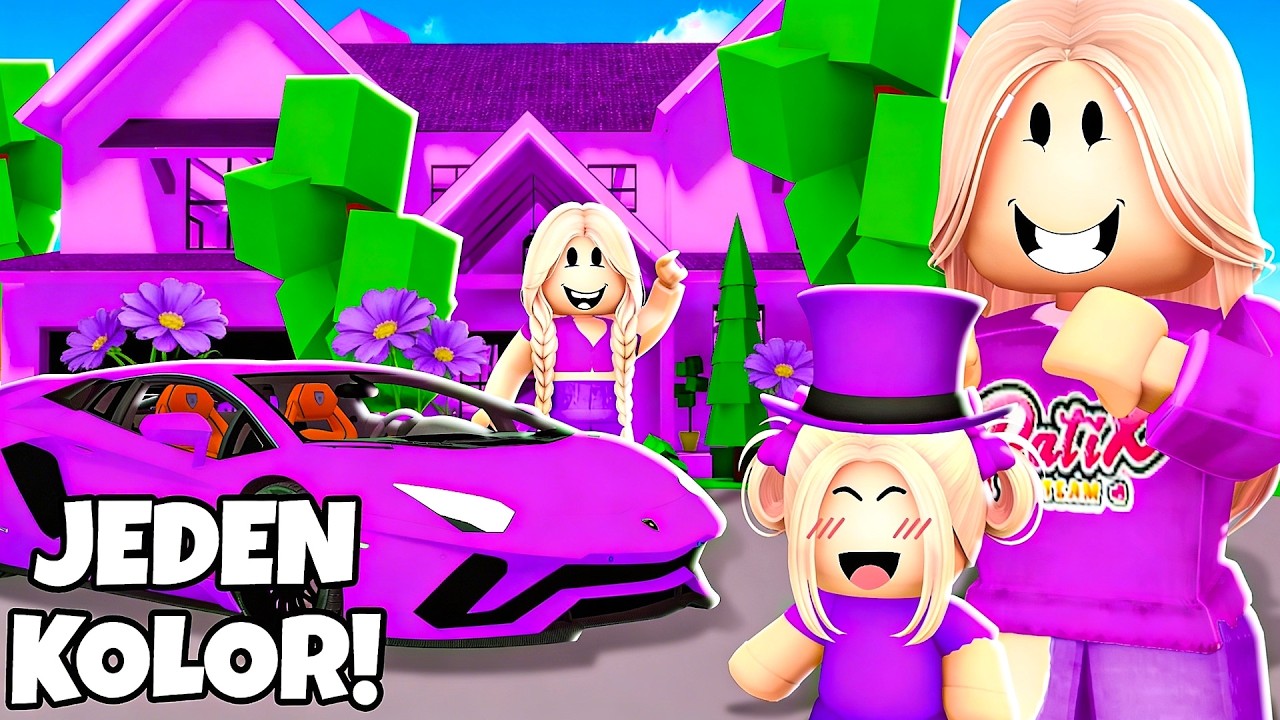 ŻYCIE NA FIOLETOWO PRZEZ 24 GODZINY... na BROOKHAVEN w ROBLOX! 💜