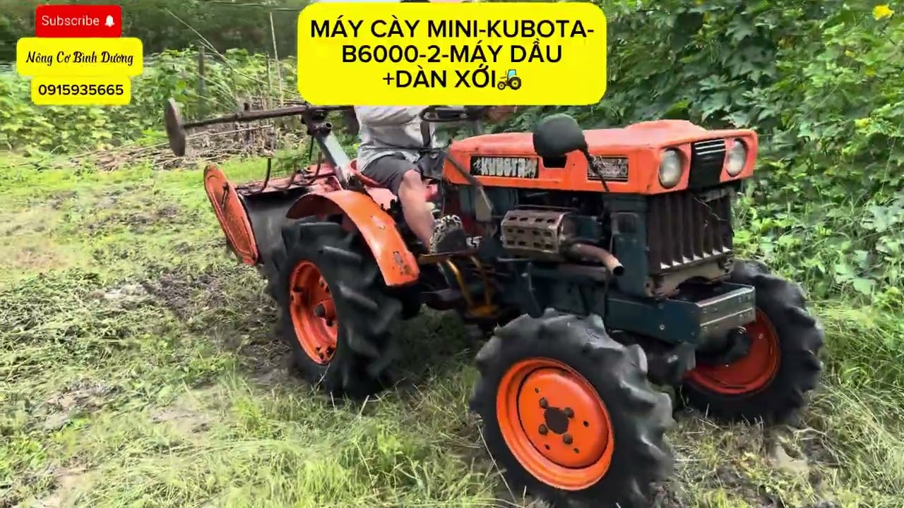MÁY CÀY MINI CÓ DÀN XỚI-B6000 ĐỘNG CƠ KUBOTA 2 MÁY DẦU HÀNG NHẬT BÃI PHỤC VỤ BÀ CON-ACE-☎️0915936555