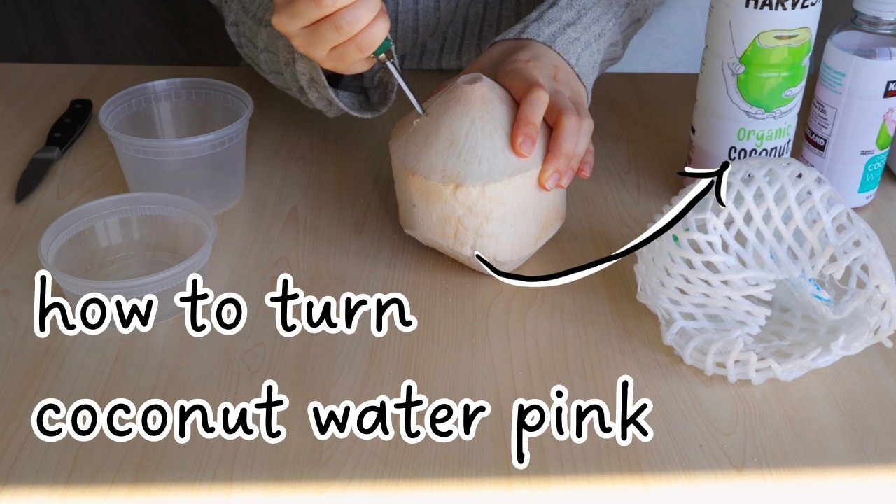 Как кокосовая вода становится розовой?