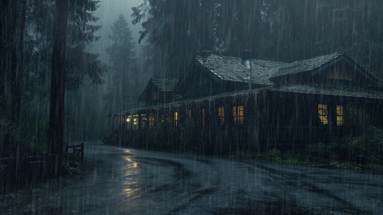 Heavy Rain in the Forest at Night for Deep Sleep, Relaxation and Peaceful Nature Ambience