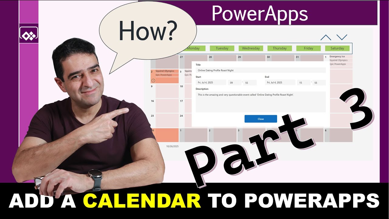 Create a Smart Calendar in Power Apps - Insert/Delete/Update (Part 3/3)