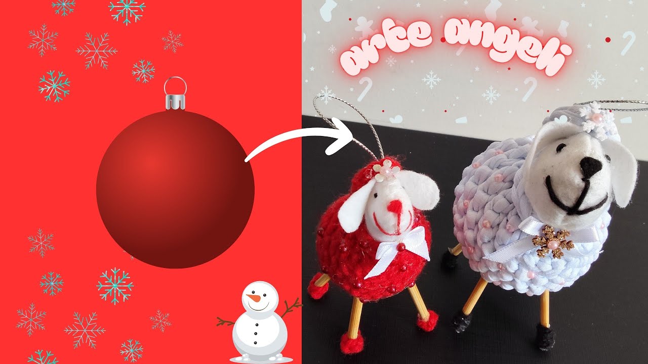 ✨ DIY olha essa ovelhinha que incrível😱 reciclando bolinhas de Natal ♻️