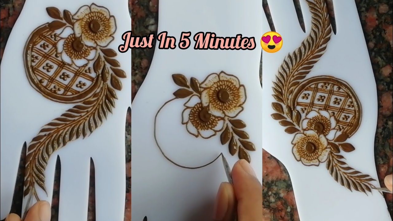 Beautiful Party Henna Design In 5 minutes || Mehndi Design In 5 Minutes