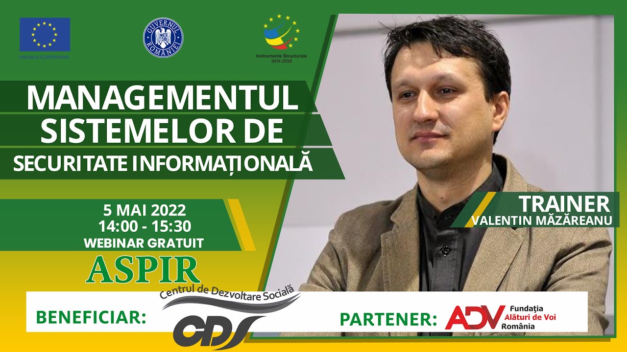 Webinar: Managementul sistemelor de securitate informațională