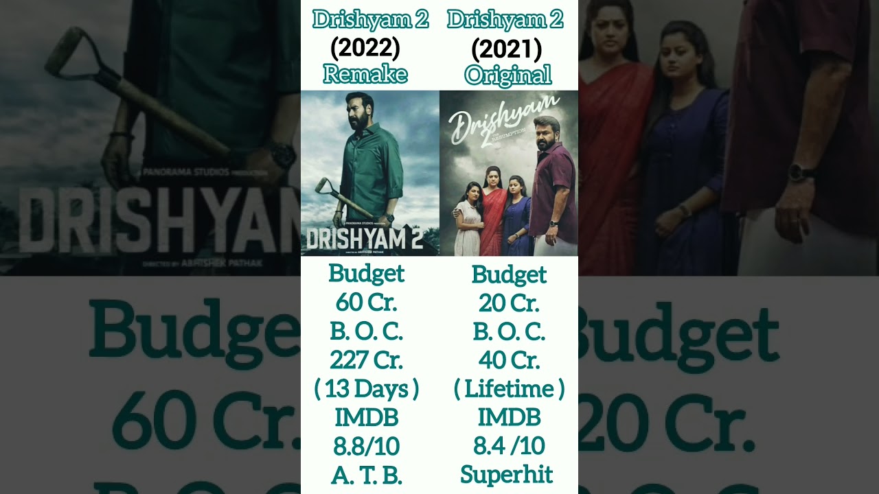 Drishyam 2 (Hindi) Vs Drishyam 2 (Malayalam) #shorts