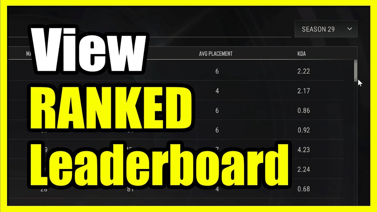 How to See the RANKED Leaderboards on PUBG PC (Easy Tutorial)