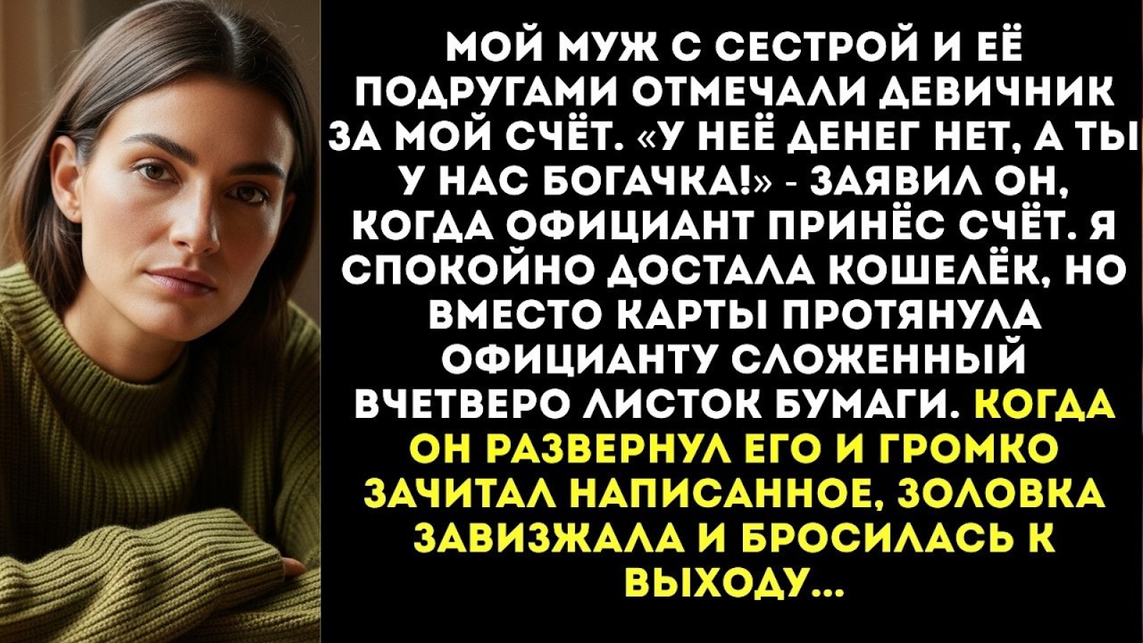 ЗАПЛАТИ ЗА МОЮ СЕСТРУ ТЫ ЖЕ НЕ ОБЕДНЕЕШЬ! — заорал муж, когда в ресторане принесли счёт на 120 тысяч