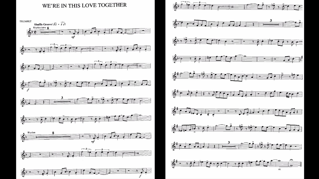 We're In This Love Together Trumpet Play Along - Bb  Instrument