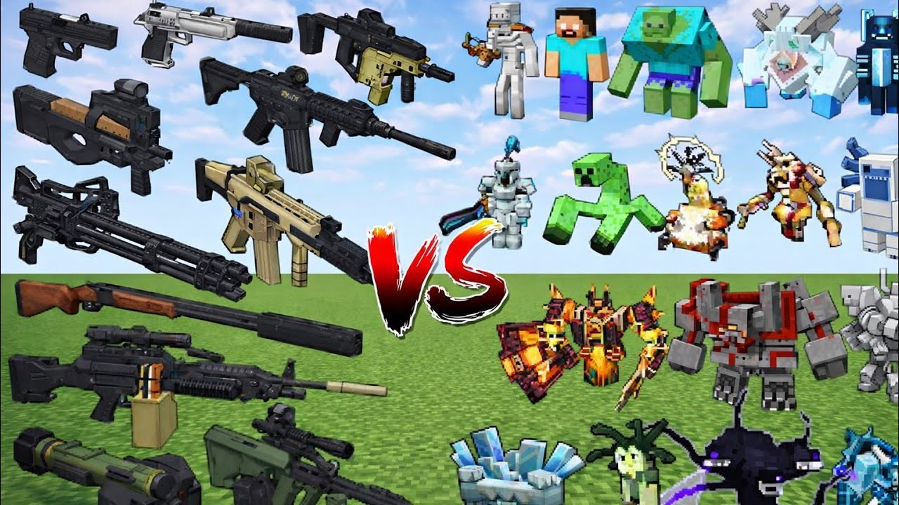 What TaCZ Minigun can Beat the Most Boss Mobs in a Row?#minecraft #video 