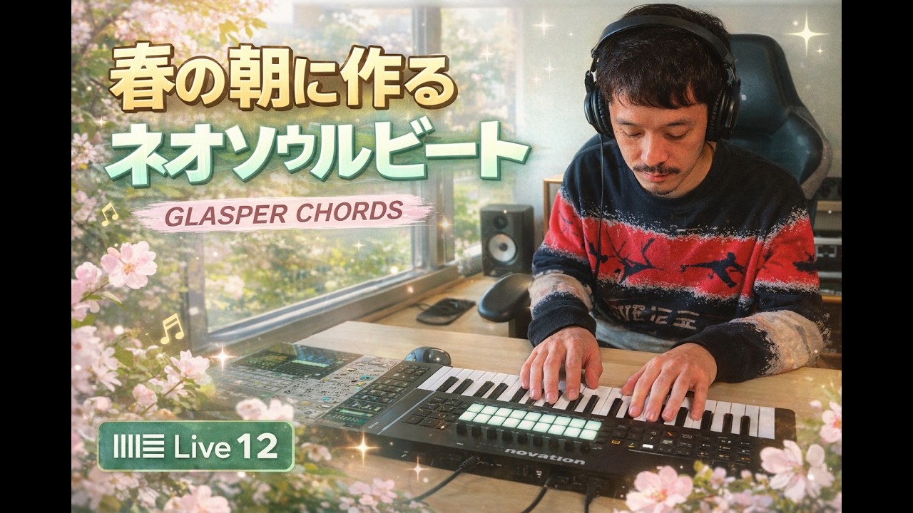 【ビートメイクライブ】春の朝コード弾く練習しながらビートメイク