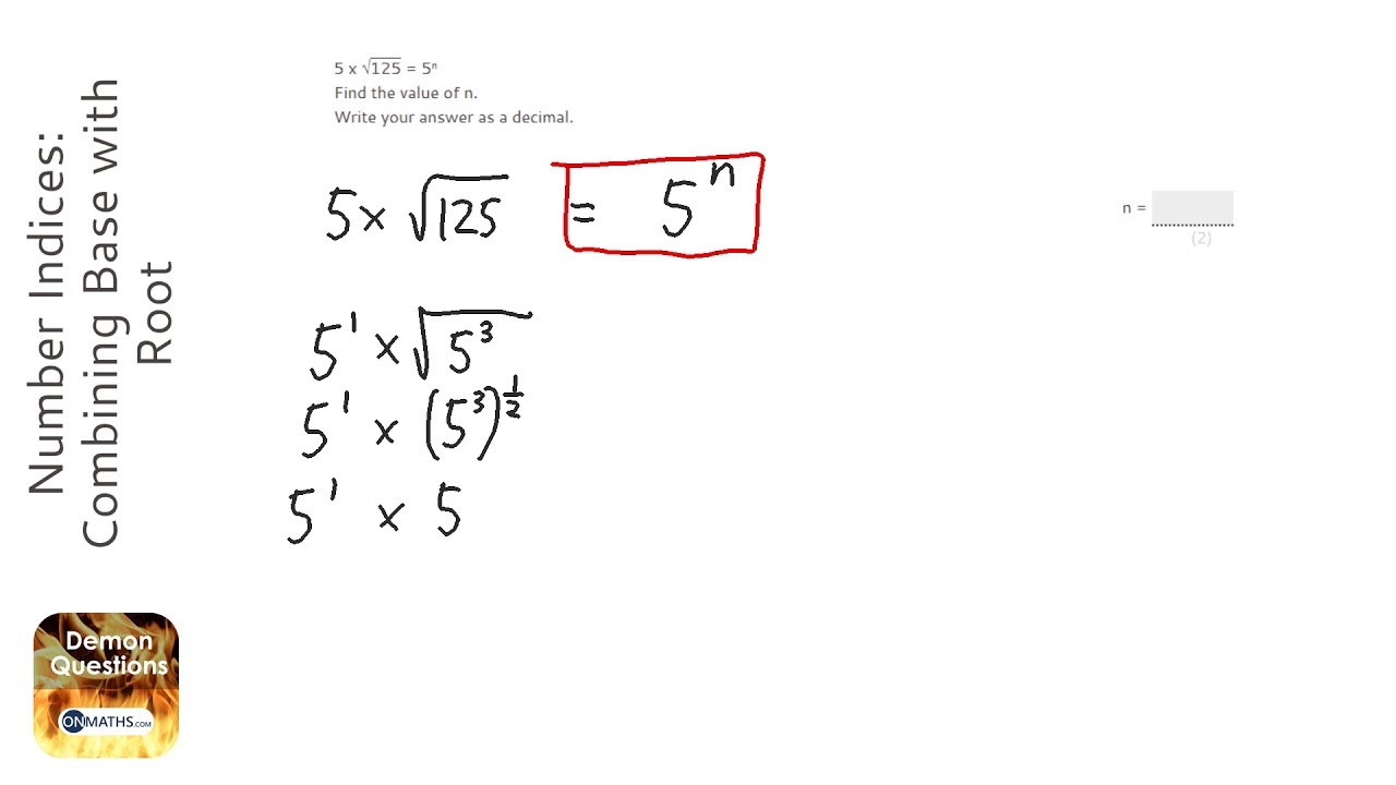 Number Indices: Combining Base with Root (Grade 8) - OnMaths GCSE Maths Revision