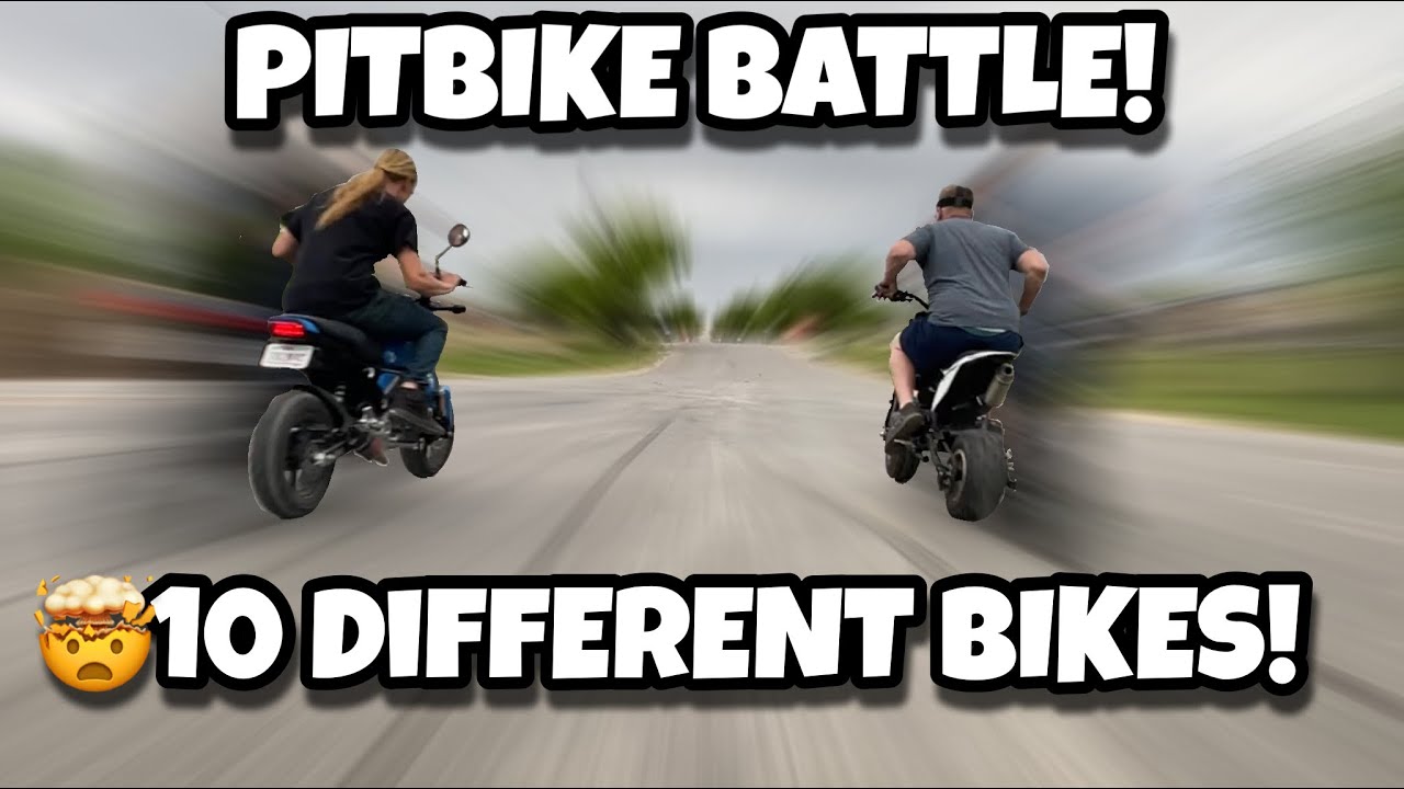 PITBIKE BATTLE! | 10 different pit bikes racing