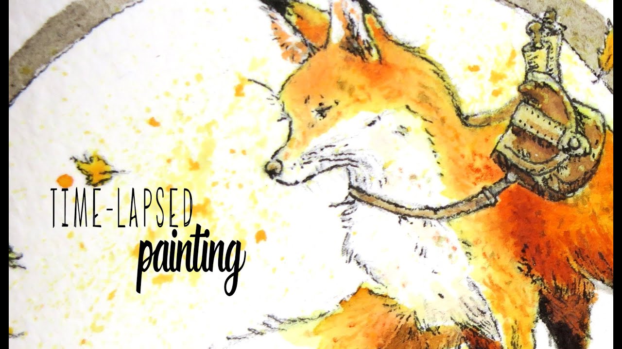 Time-lapse Painting of an Autumn Fox