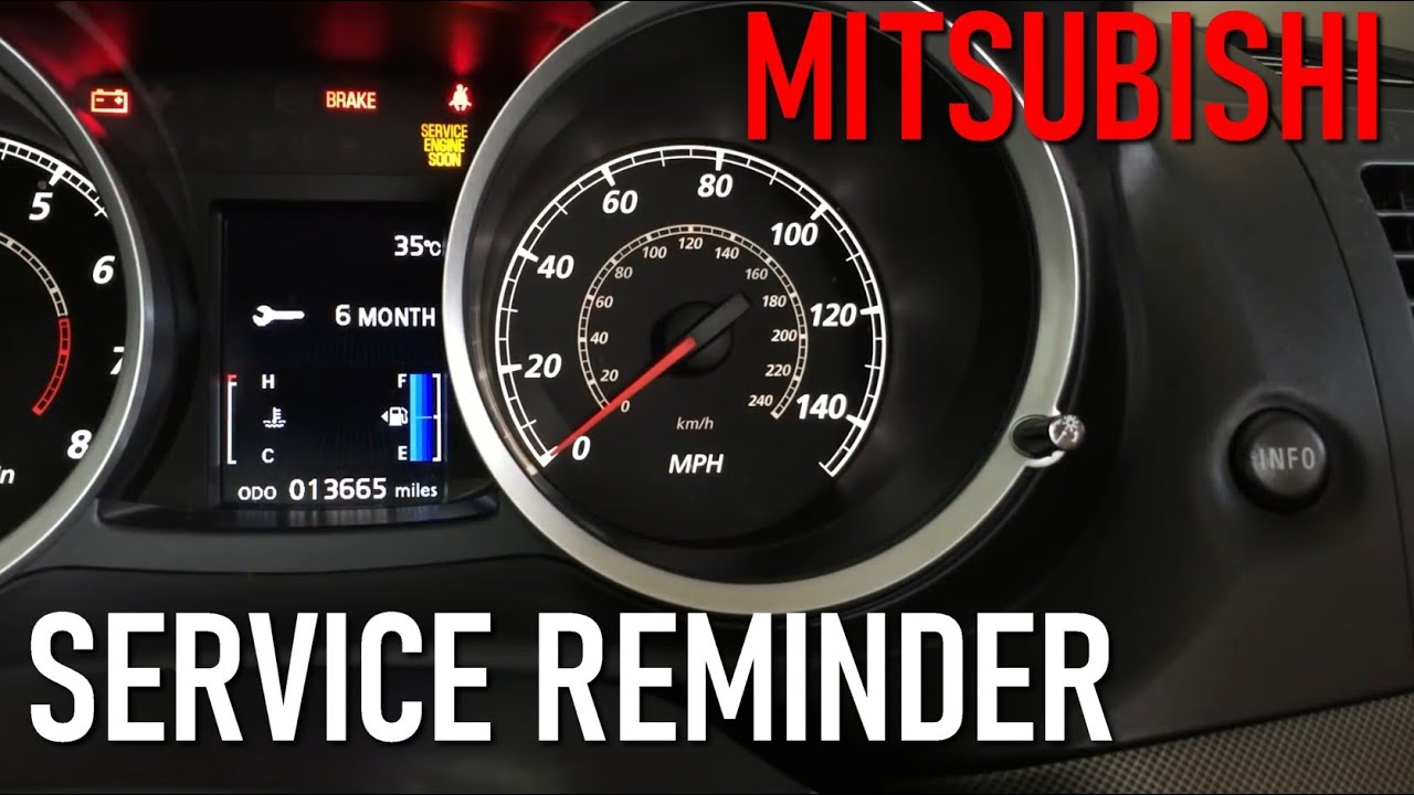 Как сбросить напоминание о сервисном обслуживании Mitsubishi Lancer, Outlander, ASX, Proton Inspi...