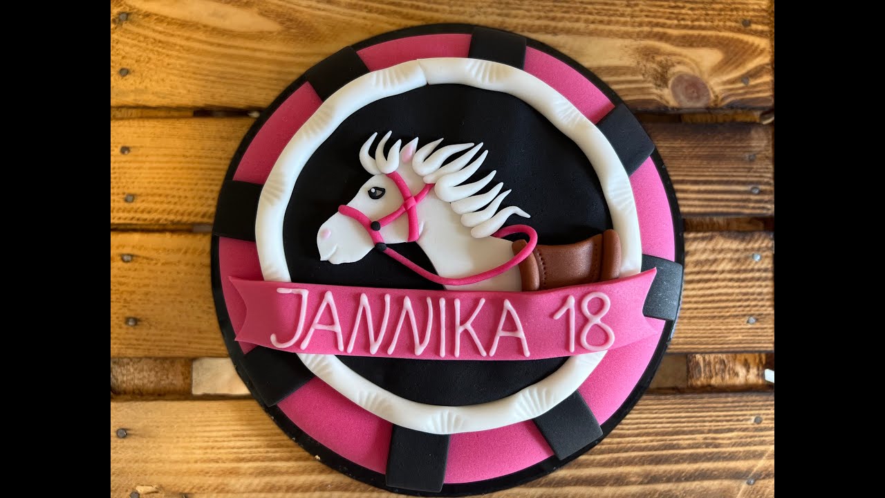 Entstehung einer Pferdetorte, Pink, Schwarz, Horse Cake Tutorial