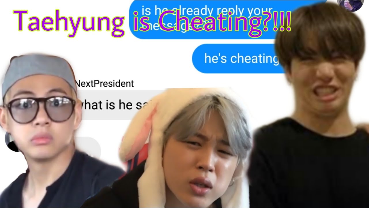 BTS TEXTS- TaeHyuNg iS cHeaTinG????!!!!!(TAEKOOK AND A LITTLE YOONMIN AND NAMJIN)