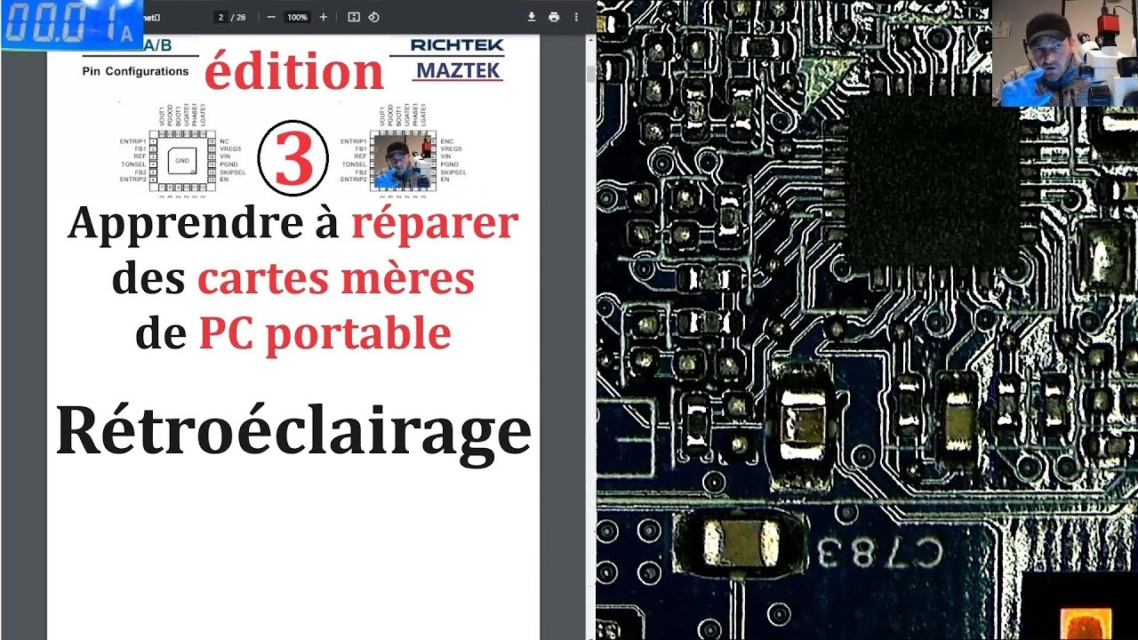 Apprendre à réparer les cartes mères de PC portable. Le rétroéclairage.