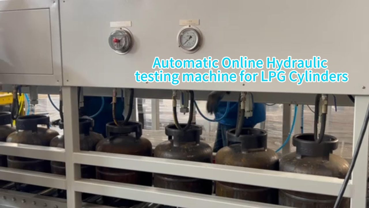 Automatic Online Hydraulic testing machine for LPG cylinders #lpgcylindertestingmachine