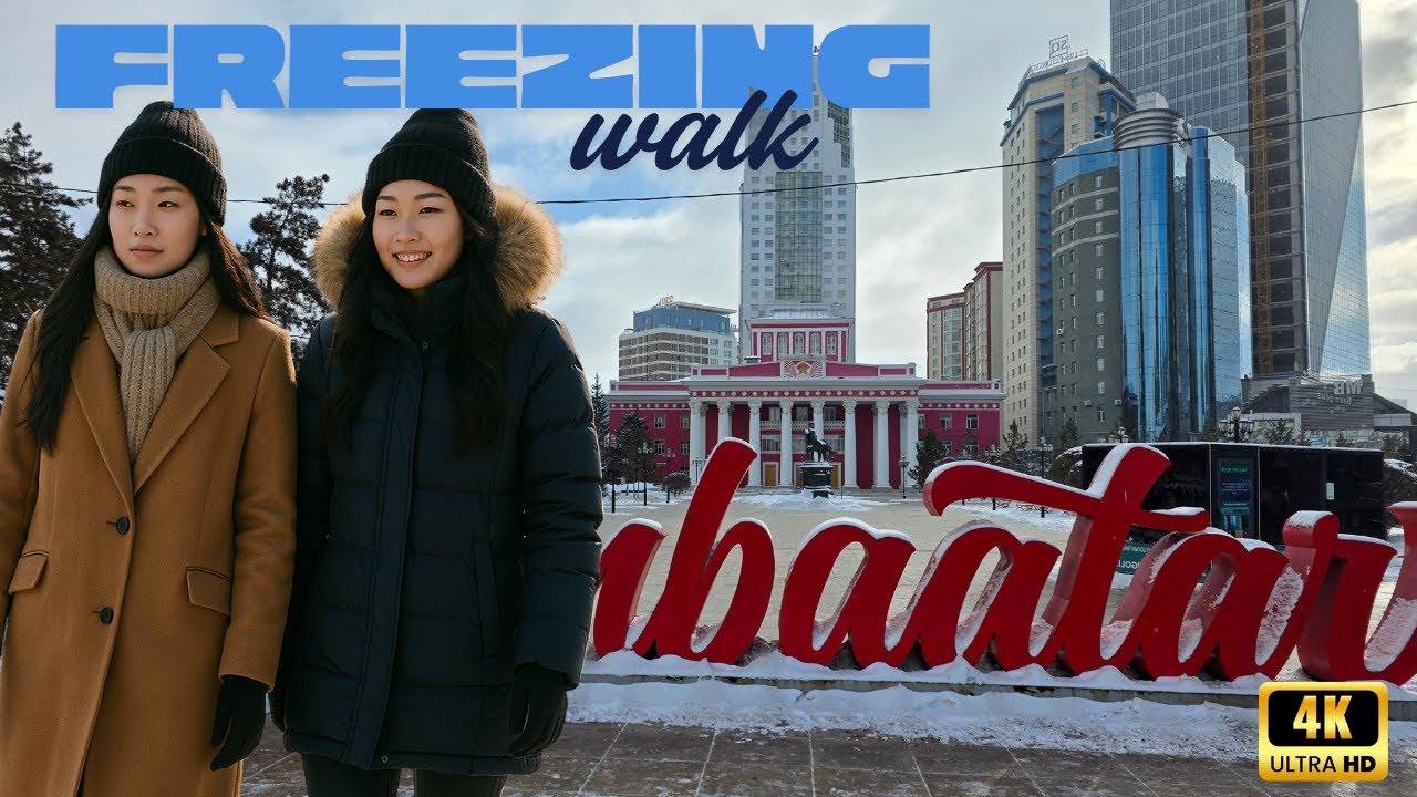 Exploring World's Coldest Capital in Extreme Cold | –12°C Street Walk | Ulaanbaatar Mongolia