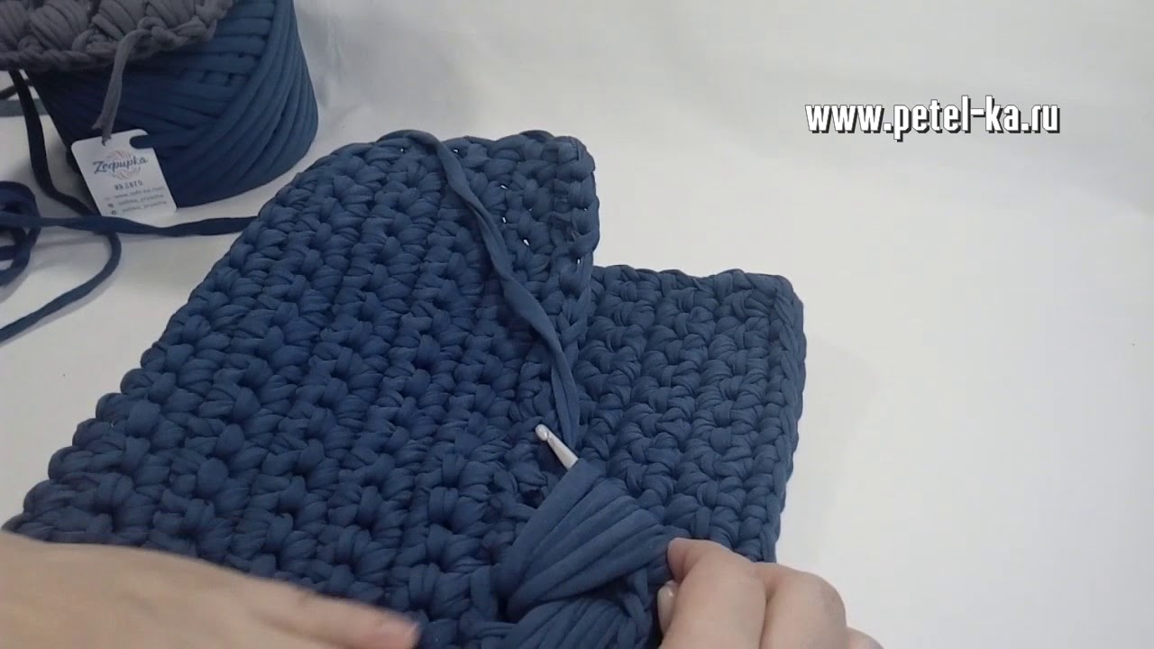 Сумка с клапаном из пышных столбиков, ч. 2