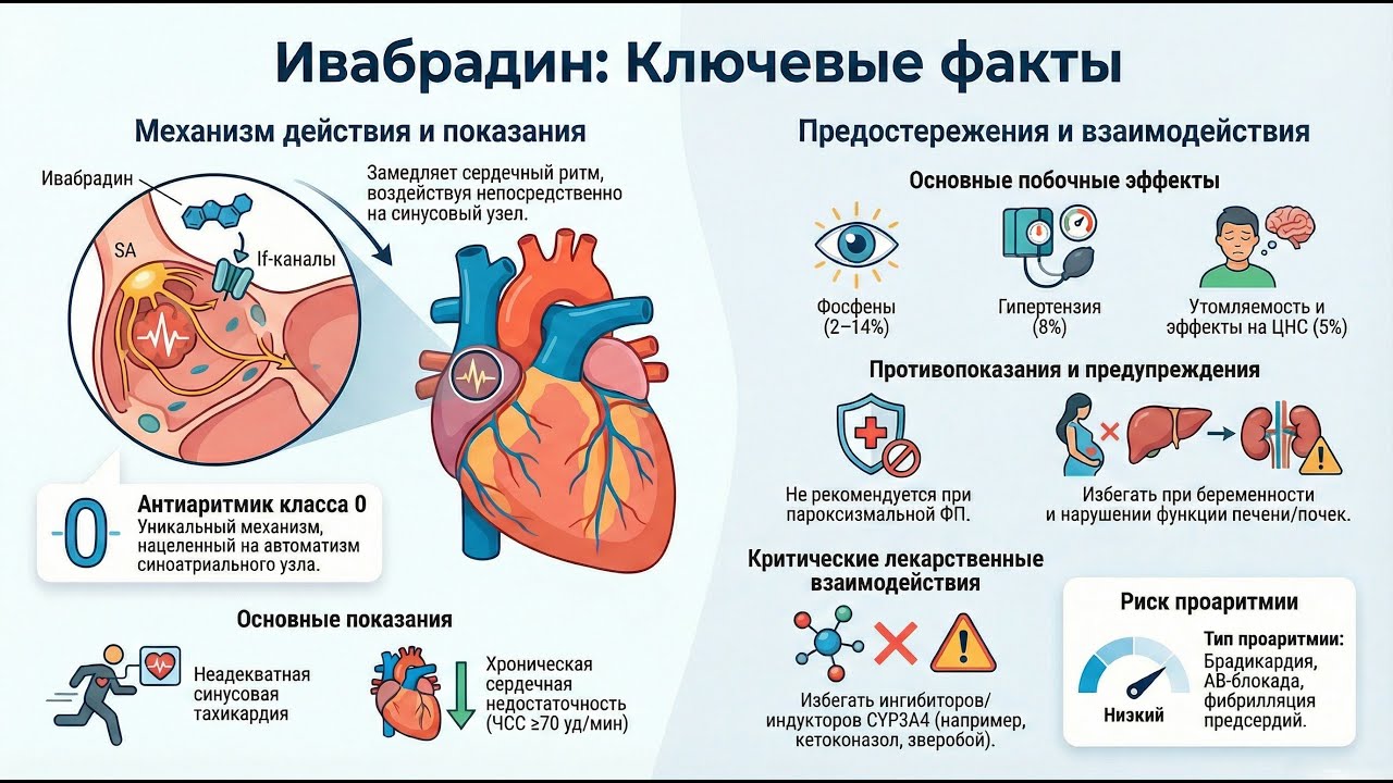 Ивабрадин как точный скальпель Класса 0