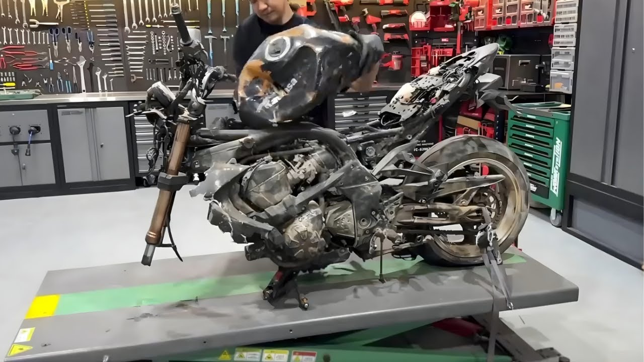 焊工大林子复活279kg废旧Kawasaki：从破车到发动机爆发！