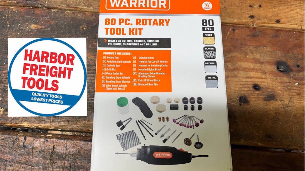 Warrior 80-piece rotary tool kit - unboxing and testing