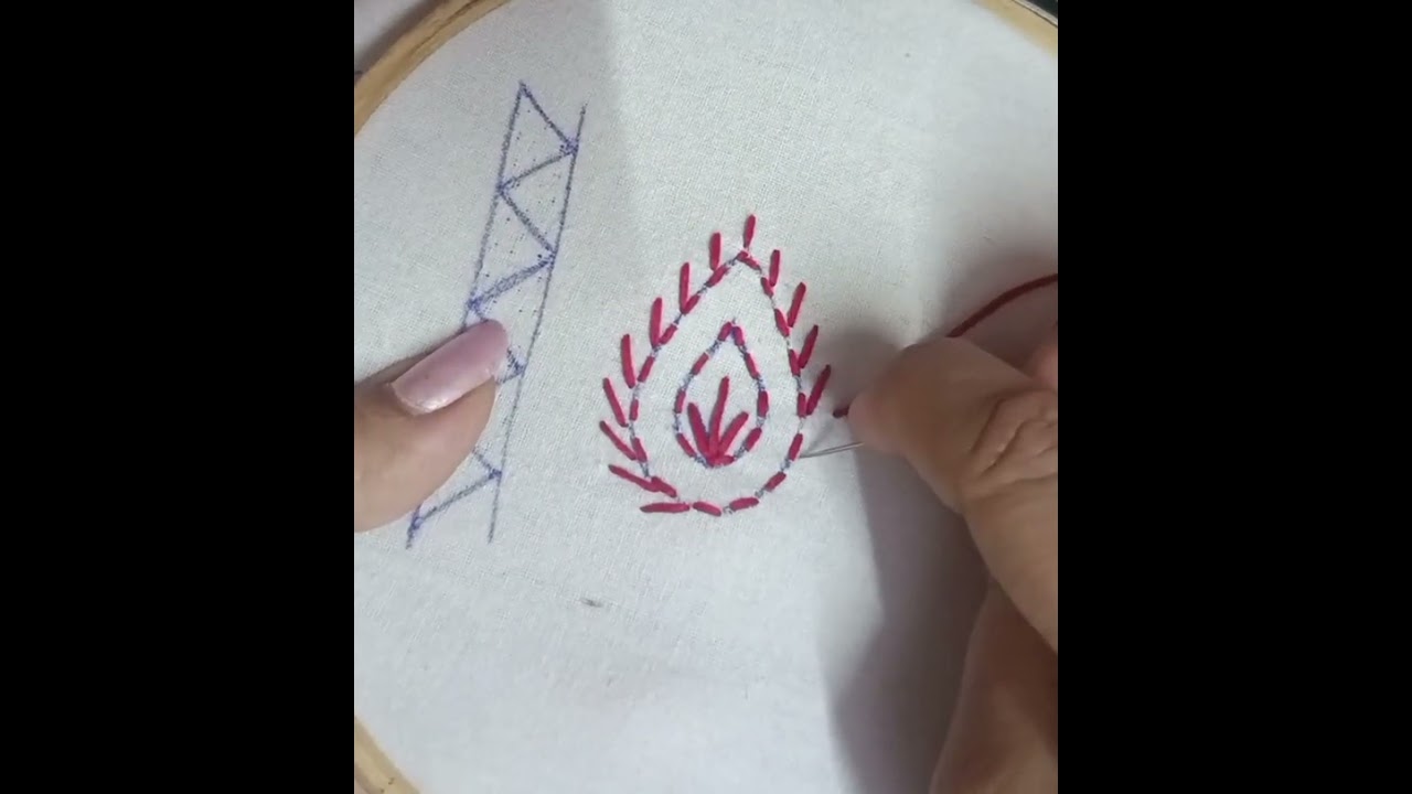 Basic stitches design for all#trending #embroidery #handbroidery #embroiderylover hu