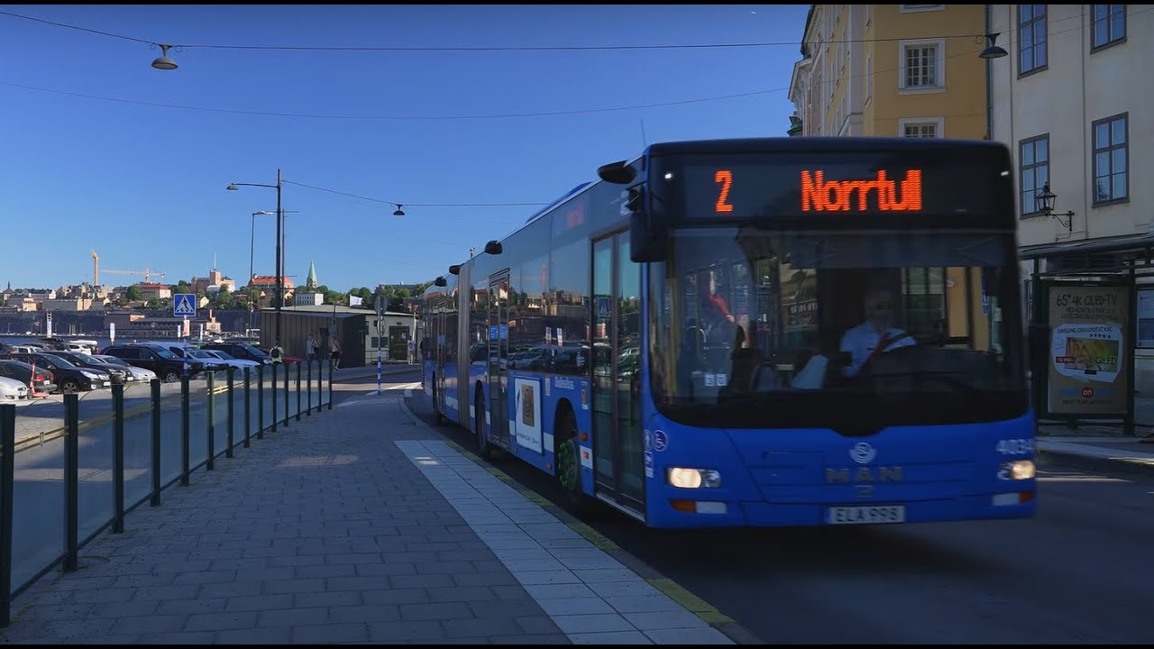 Sweden, Stockholm, bus 2 ride from Slussen to Jarlaplan