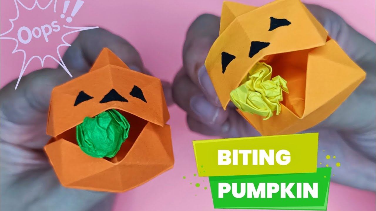 Halloween Origami Pumpkin Monster that BITES | Paper Pumpkin Monster | Easy Origami Toys 