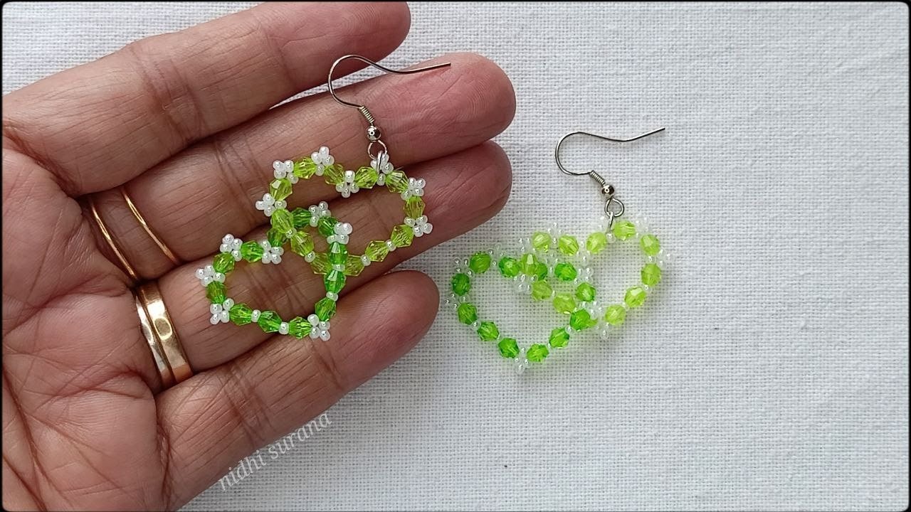 Everlasting Love 💞 Earrings with Bicone Crystals/Aretes Tutorial diy