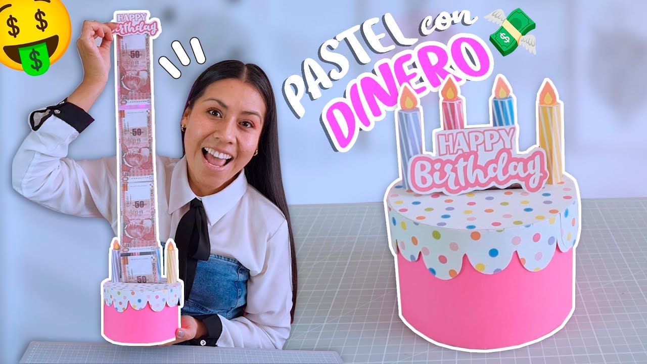 CAJA SORPRESA en forma de PASTEL con DINERO 💸🤩| Plantilla Gratis |Tu Diva Creativa