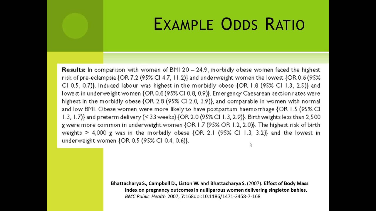 Interpreting OR and RR