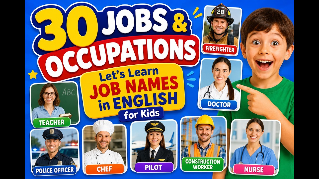 30 Jobs & Occupations 👩‍🚒👨‍⚕️ | Let’s Learn Job Names in English for Kids #jobsforkids