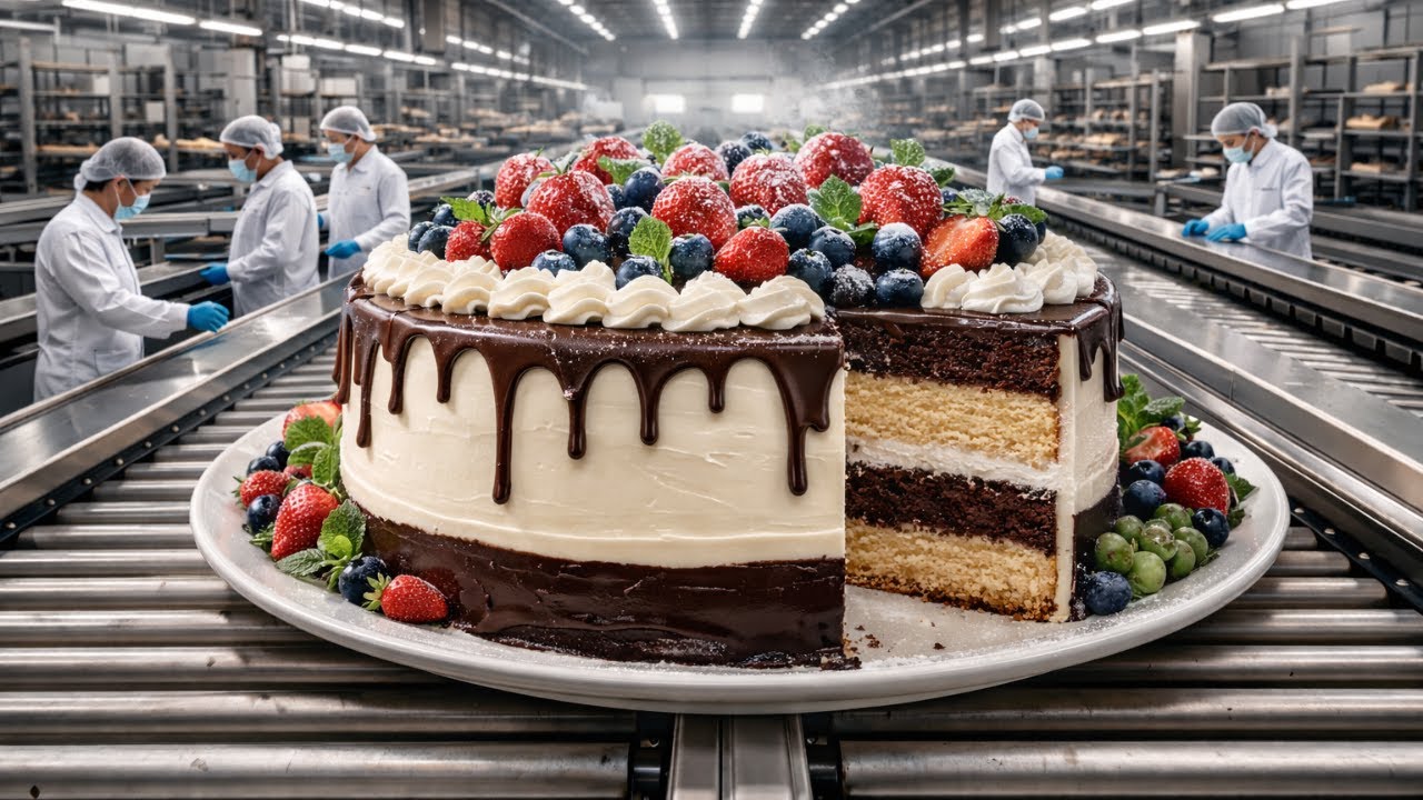 Modern Food Tech How Millions of Cakes Are Made in a Factory #factory #fullprocess #howitsmade
