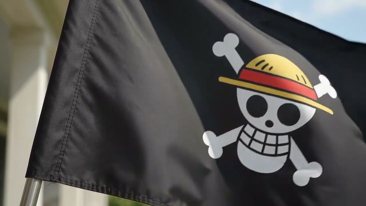 Claim Your Territory for the Straw Hat Pirates &ndash; One Piece Jolly Roger Outdoor House Flag! 🏴&zwj;☠️🍖👒⚔️✨