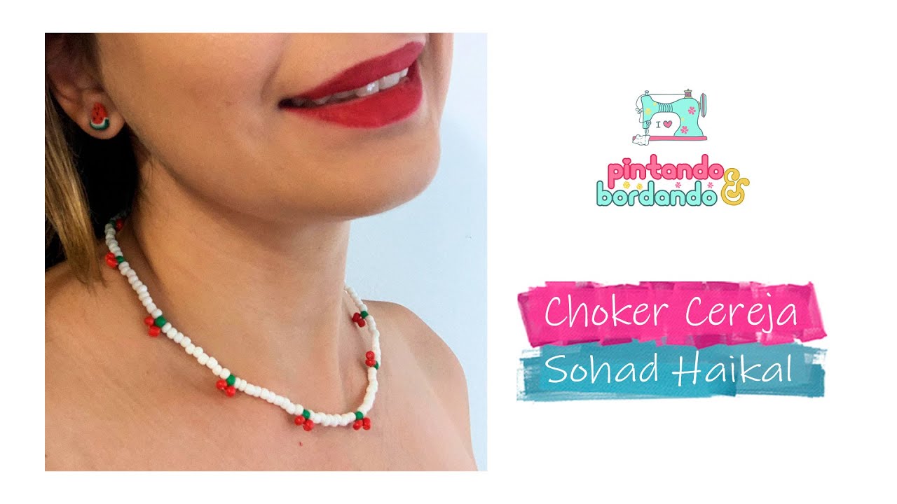 Como fazer choker de miçanga muito fácil e econômico - Nível de dificuldade: Super Fácil