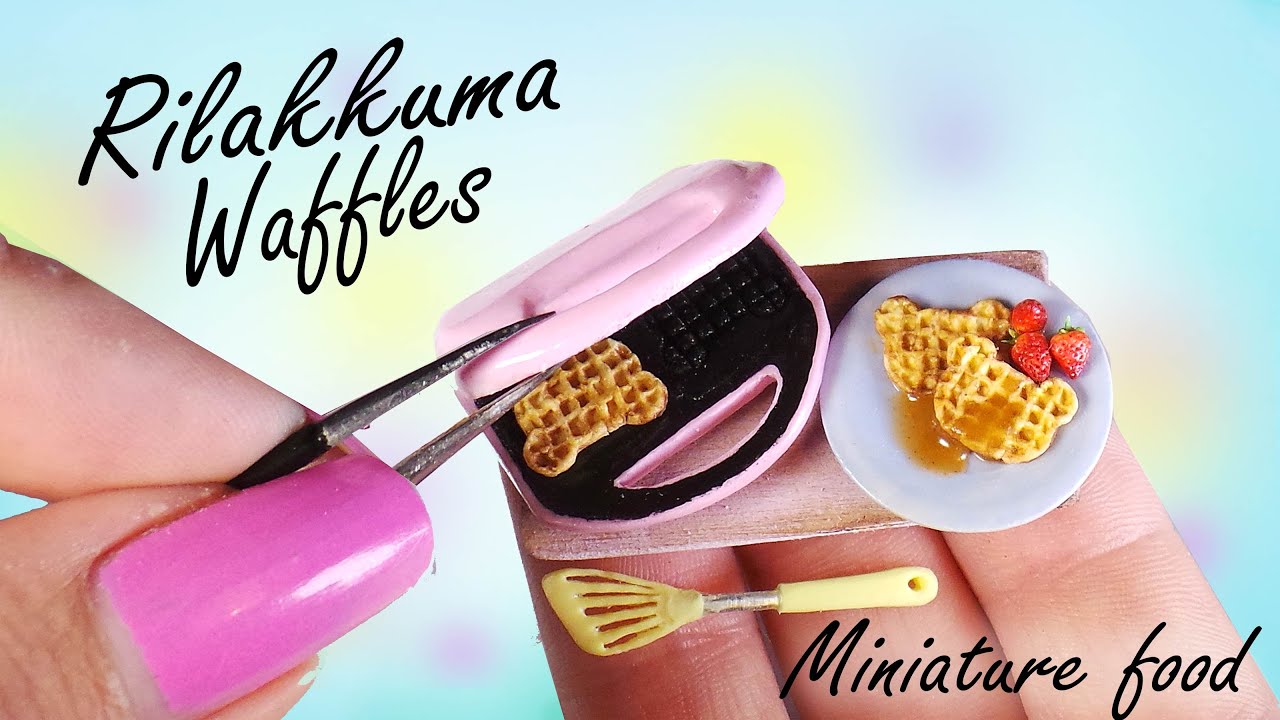 Cute Miniature Rilakkuma Waffles & Waffle Maker Tutorial // Miniature Food