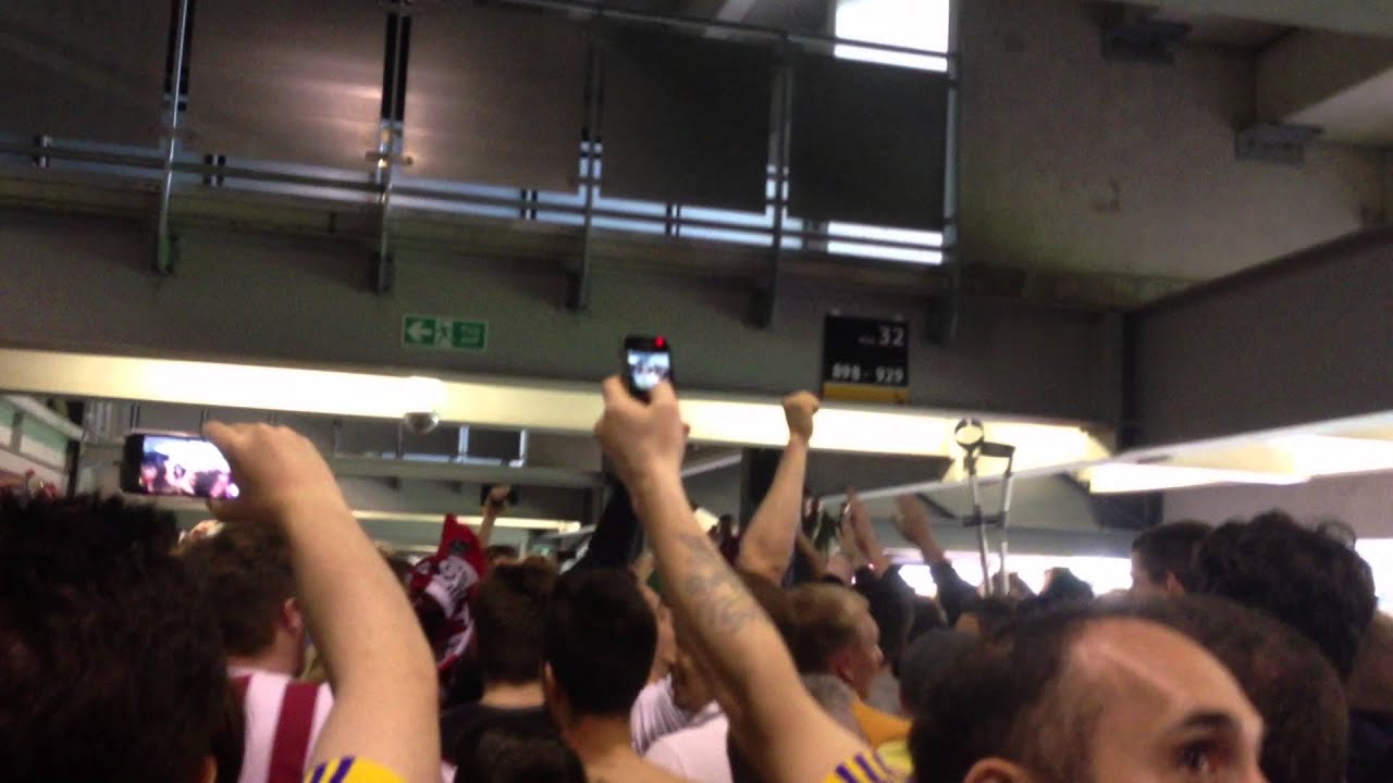 Brentford supporters at half time at Milton Keynes Dons 21st April 2014