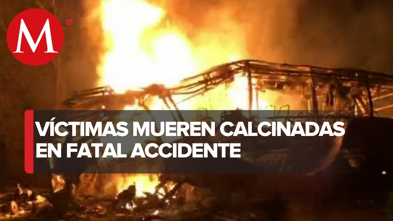 Choque entre autob&uacute;s tur&iacute;stico de Huejutla y pipa deja 18 personas fallecidas