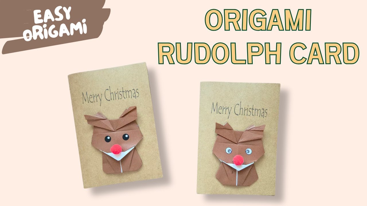 Easy Origami Rudolph Christmas Card | Cute DIY Holiday Card Tutorial