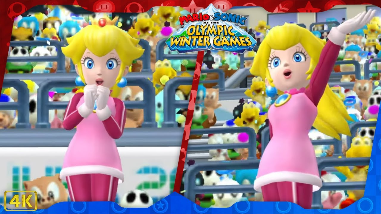 Mario & Sonic at the Olympic Winter Games 2010 ⁴ᴷ All Events (Peach gameplay)
