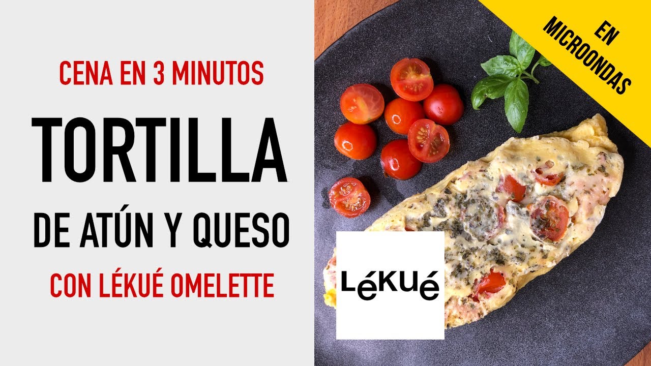 🤔 IDEA de CENA en ⏰ 3 minutos: Tortilla de atún y queso al microondas con Lékué Omelette