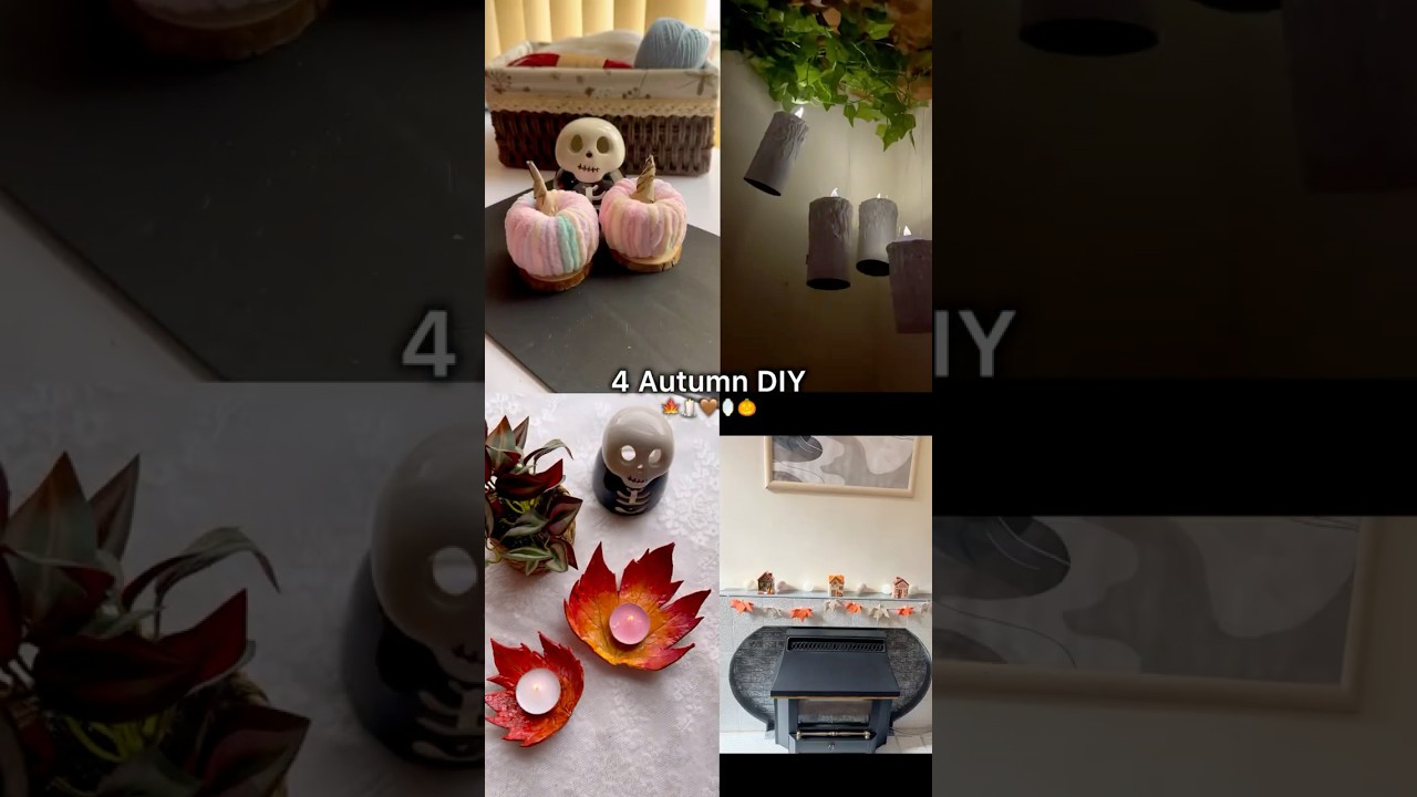 4 Easy autumn & Halloween decor ideas📌|DIY cozy fall Halloween decor 🍂🎃#diydecor #shorts #reels
