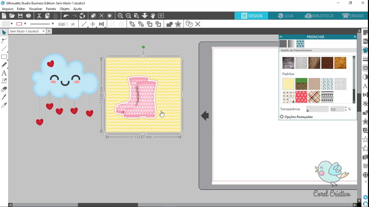 Silhouette Studio Borda Branca