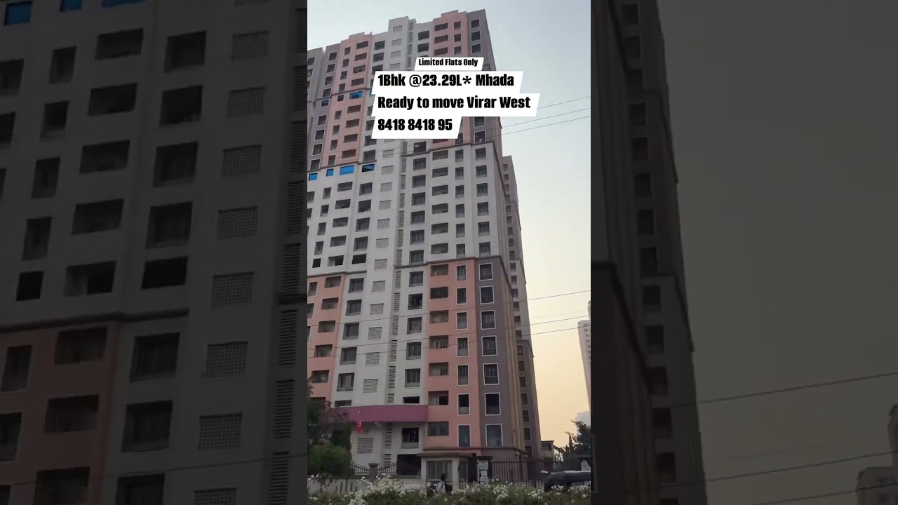 MHADA 1BHK in Virar West | Ready to Move with OC & VVMc Water @ ₹23.29L | Call 8418 8418 95