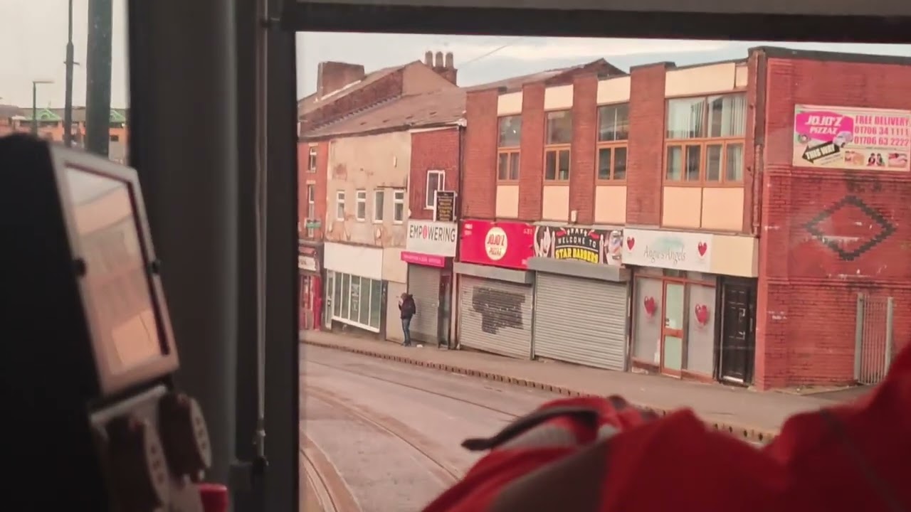 Manchester Metrolink single track regions forward point of view 