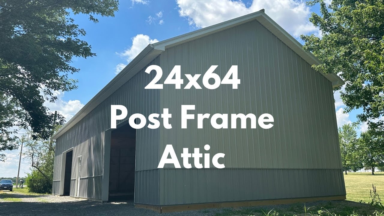 24x64 14&rsquo; pole barn with 24x36 attic loft and 7 feet of head room.