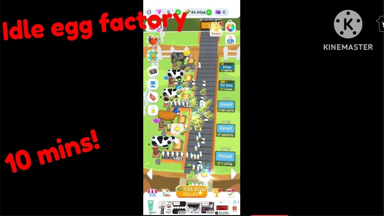 Playing idle egg factory for 10 mins!